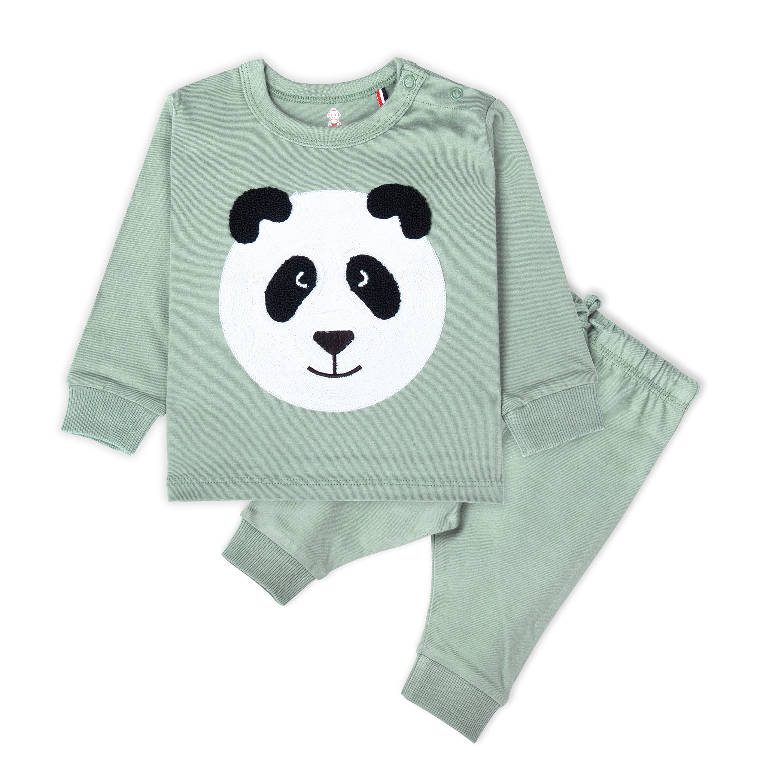 ARIEL Cotton Clothing Sets for Baby Boys & girls - Unisex Clothing sets Full Sleeve T-shirt & Pant (GrnPan_2-3 Years)