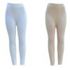 AV Enterprise Women Cotton Leggings (Medium_White&Beige) Pack of 2
