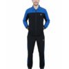 AK Enterprises Athletic Performance Men's Two-Tone Tracksuit Set, Full Zip Jacket and Pants, Lycra Blend for Running, Jogging, Gym Training (IN, Alpha, L, Blue-Black)