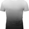 Men's Gradient T-Shirt, Short Sleeve, Crew Neck, White to Black Ombre, Casual Style