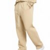 Men's Baggy Beige Track Pants | Oversized Loose Fit Sweatpants | Comfortable Fleece Joggers for Casual Wear (in, Alpha, M, Big, Beige)