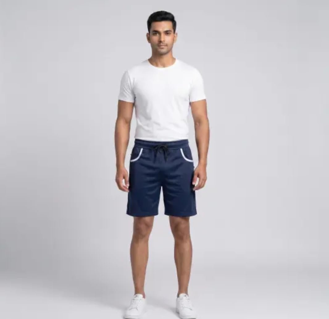 Men's Sports Shorts Combo Pack of 3, Black, Grey & Blue - Image 5