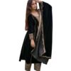Vlms enterprises Women's Viscose Velvet Embroidery and Sequence Work Straight Kurti with Pant & Dupatta Set (Black)