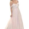 Sequence Net Light Pink Gown with Corset by Dressly