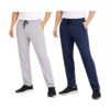 Men’s Track Pants|Regular Fit|Cotton Joggers with Zipper Pockets|Pack of 2 (in, Alpha, 2XL, Navy and Grey)