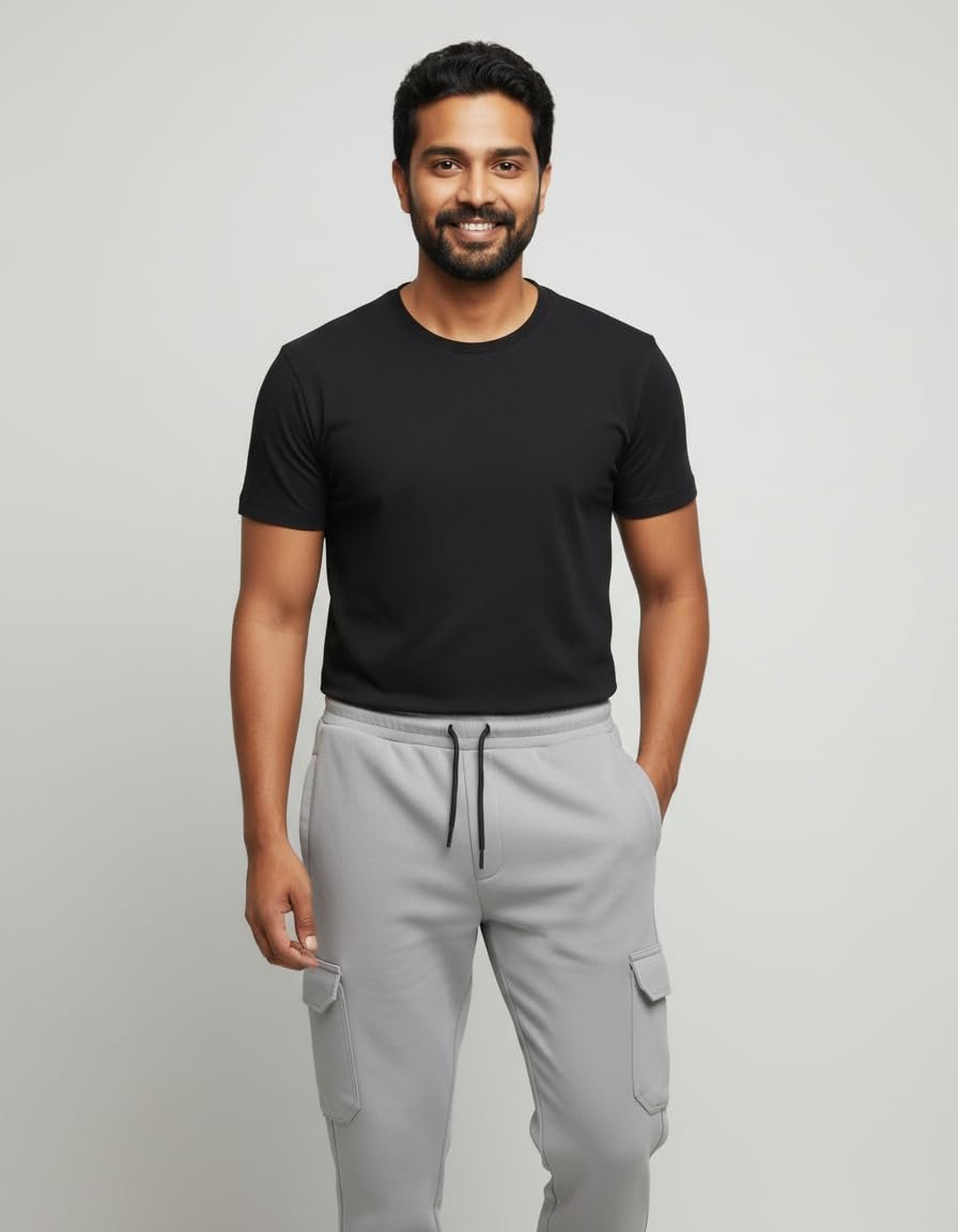 Heavy Toko Twill Unisex 6 Pocket Cargo Track Pant, Light Grey, Drawstring Waist L-5XL - Image 6