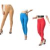 Women Solid Soft Cotton Stretchable Slim Fit Leggings Pans (Pack of 3) Multicolor77