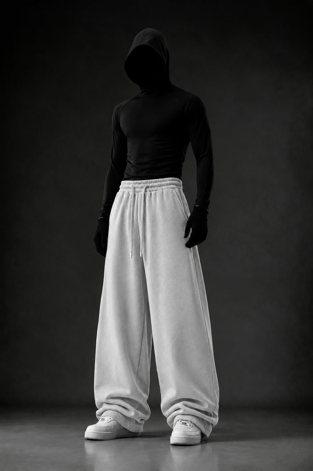 Men's Aesthetic Wide Leg Pants | Gothic Tribal Graphic Baggy Trousers | Oversized Relaxed Fit Streetwear Track Pants (in, Alpha, XL, Regular, Gery) - Image 5