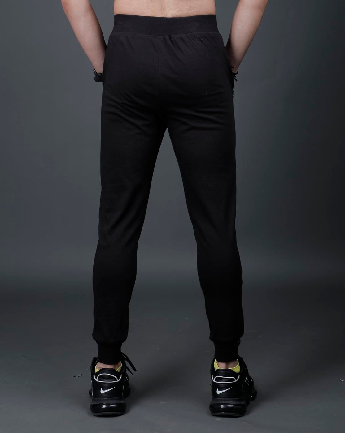 Men's Regular Fit Track Pants | Sport Pant | Plain Track Pant for Men Black White - Image 3