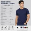 Men’s Cotton Round Neck Half Sleeve T-Shirt | Casual Regular Fit Solid T-Shirt for Men Blue