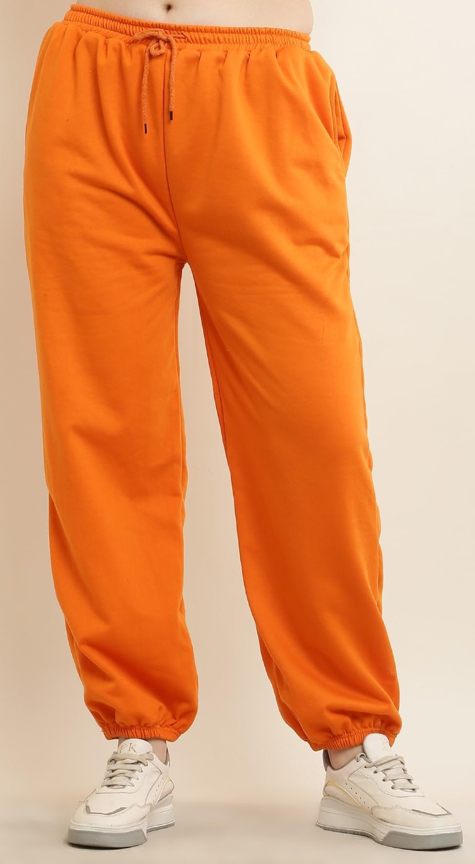Elegance Men's Soild Comfort Wear Loose Fit Fleece Warm Track Pants Lower || Regular & Plus Sizes || Small - 10XL || (11COLOURS) (Orange, X-Large) - Image 5