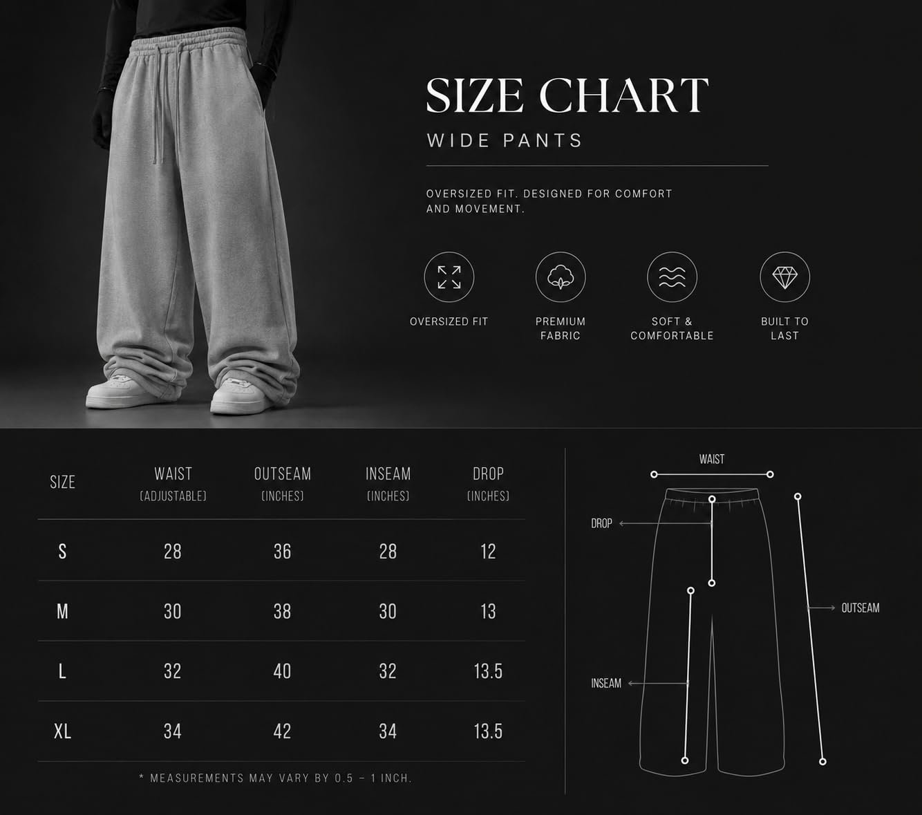 Men's Aesthetic Wide Leg Pants | Gothic Tribal Graphic Baggy Trousers | Oversized Relaxed Fit Streetwear Track Pants (in, Alpha, XL, Regular, Gery) - Image 6
