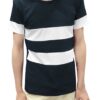 KTM Healthcare® M (US 38), Blue : Men Short Sleeve Round Neck Stripes Casual T-Shirt