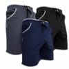 Men's Sports Shorts Combo Pack of 3, Black, Grey & Blue