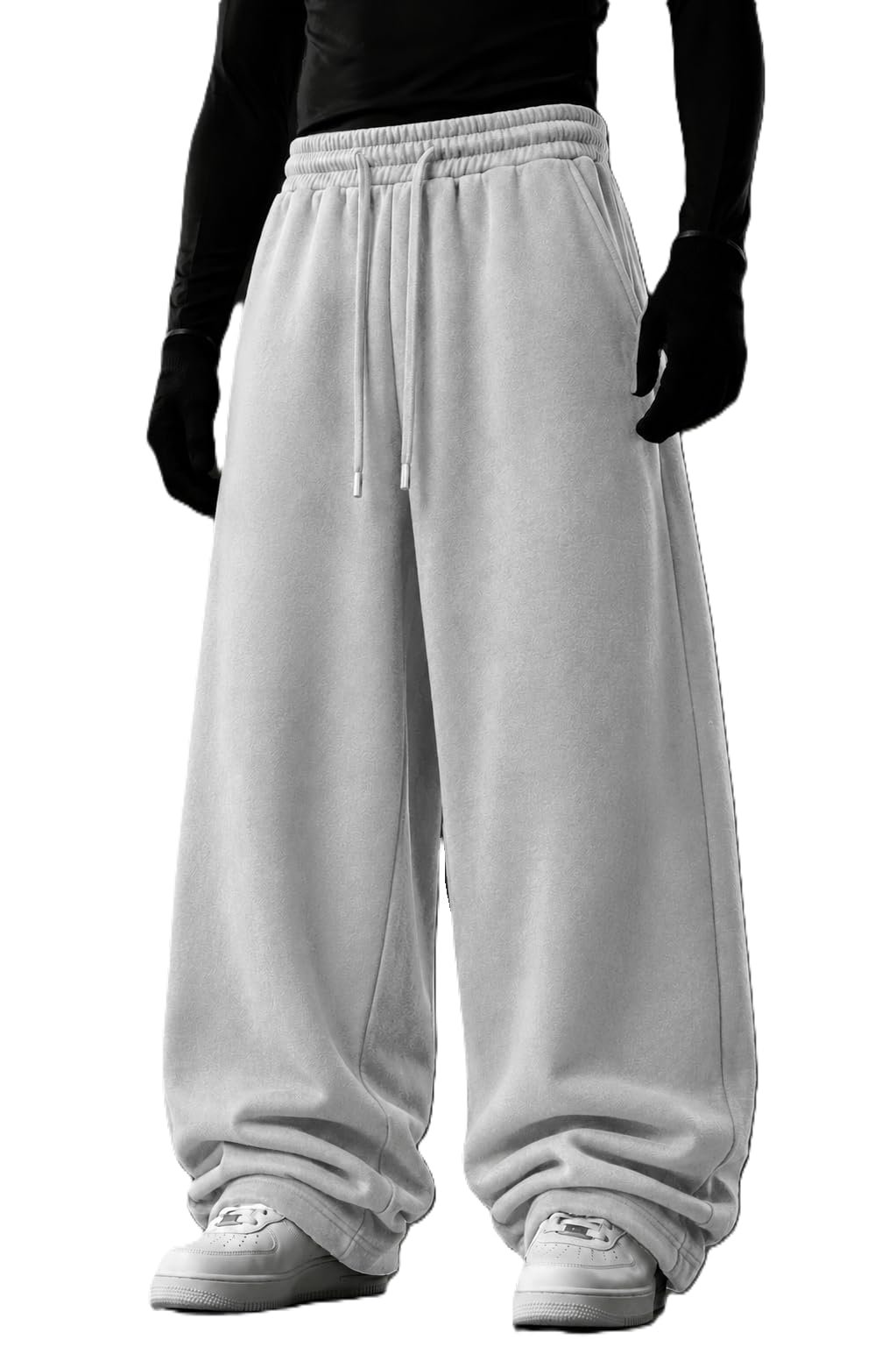 Men's Aesthetic Wide Leg Pants | Gothic Tribal Graphic Baggy Trousers | Oversized Relaxed Fit Streetwear Track Pants (in, Alpha, XL, Regular, Gery)