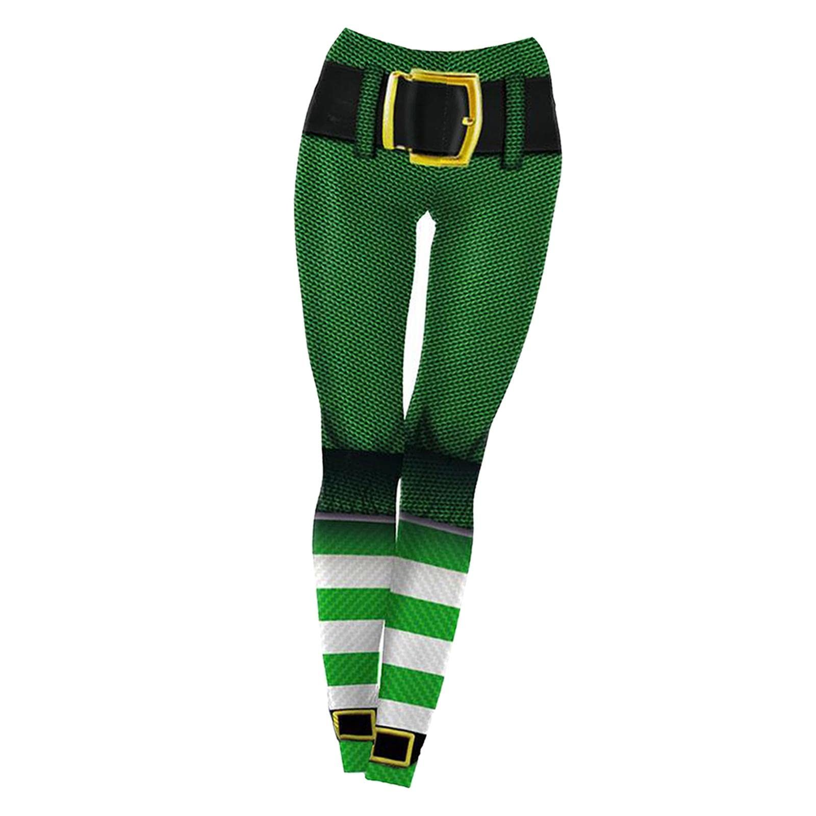 LOSA Stretchy Soft Women Leggings Shamrock Print Compression Pants Mesh L - Image 2