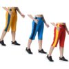 Women Solid Cotton Side Patta Capri 3/4th Leggings (Pack of 3) Yellow,Blue,Red