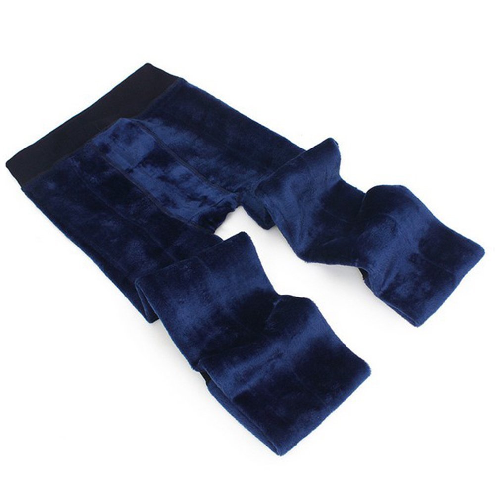 Generic Black, Medium : Winter Elastic High Waist Plus Stretch thick Trousers Velvet Seamlessly Integrated Inverted Cashmere Leggings Warm Braces Pants - Image 3