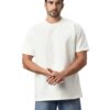 Men's Plain White Oversized Round Neck Half Sleeve T-Shirt