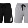 Item Name: Men's Athletic Shorts with Drawstring, Pack of 2, Black & Grey
