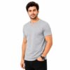 Cotton Blend T-Shirt for Mans, Classy Look Regular Fit Half Sleeve, Solid Plain Men T-Shirt, Light Grey (in, Alpha, Regular, 1)