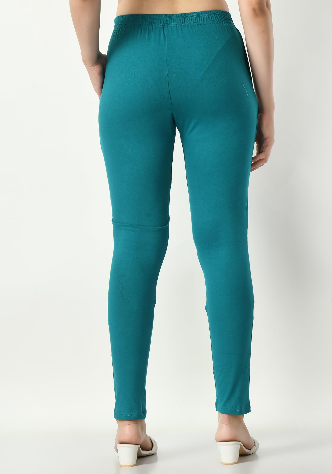 Womens Solid Side Pocket Soft Cotton Stretchable Leggings (Pack of 2) Green,Mehndi - Image 7