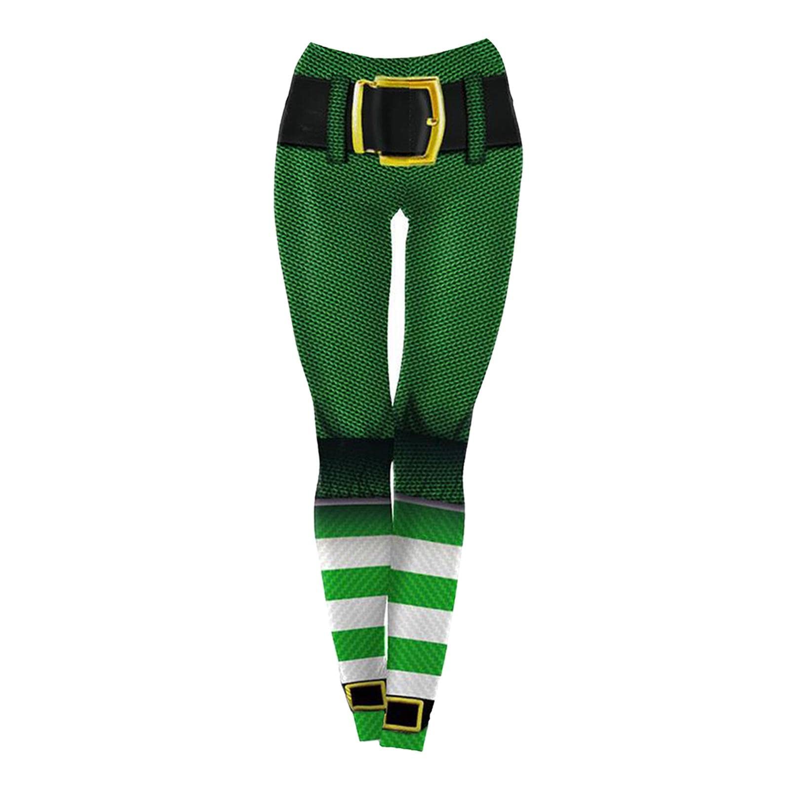 LOSA Stretchy Soft Women Leggings Shamrock Print Compression Pants Mesh L - Image 4