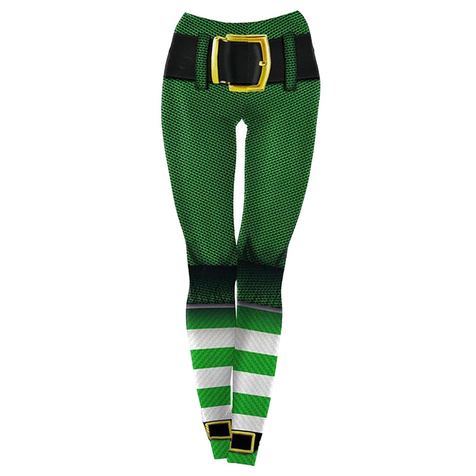 LOSA Stretchy Soft Women Leggings Shamrock Print Compression Pants Mesh L - Image 3