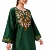 Women's Embroidered Kurti with Floral Design (in, Alpha, Regular, Green)