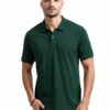 PallyWear Men's Cotton Polo T-Shirt 270 GSM Airtex Knit Bottle Green