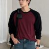 Colorblock Men Round Neck Grey, Black T-Shirt