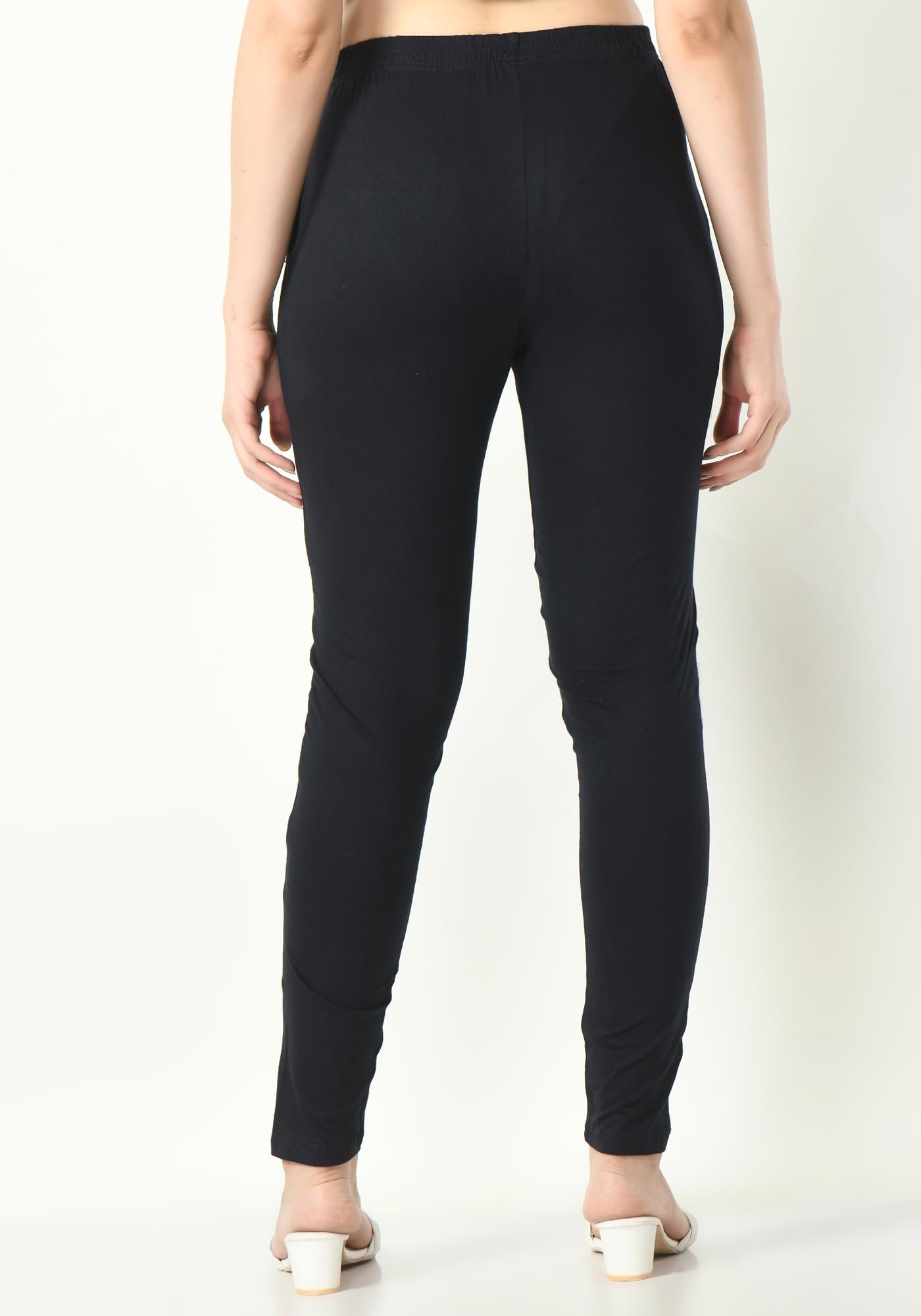 Womens Solid Side Pocket Soft Cotton Stretchable Leggings (Pack of 2) Navy Blue,Mehndi - Image 7
