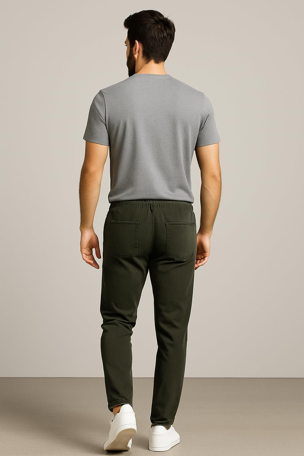 Hirrux Men Regular Fit Solid Denim Track Pants (in, Alpha, XL, Regular, Dark Green) - Image 2