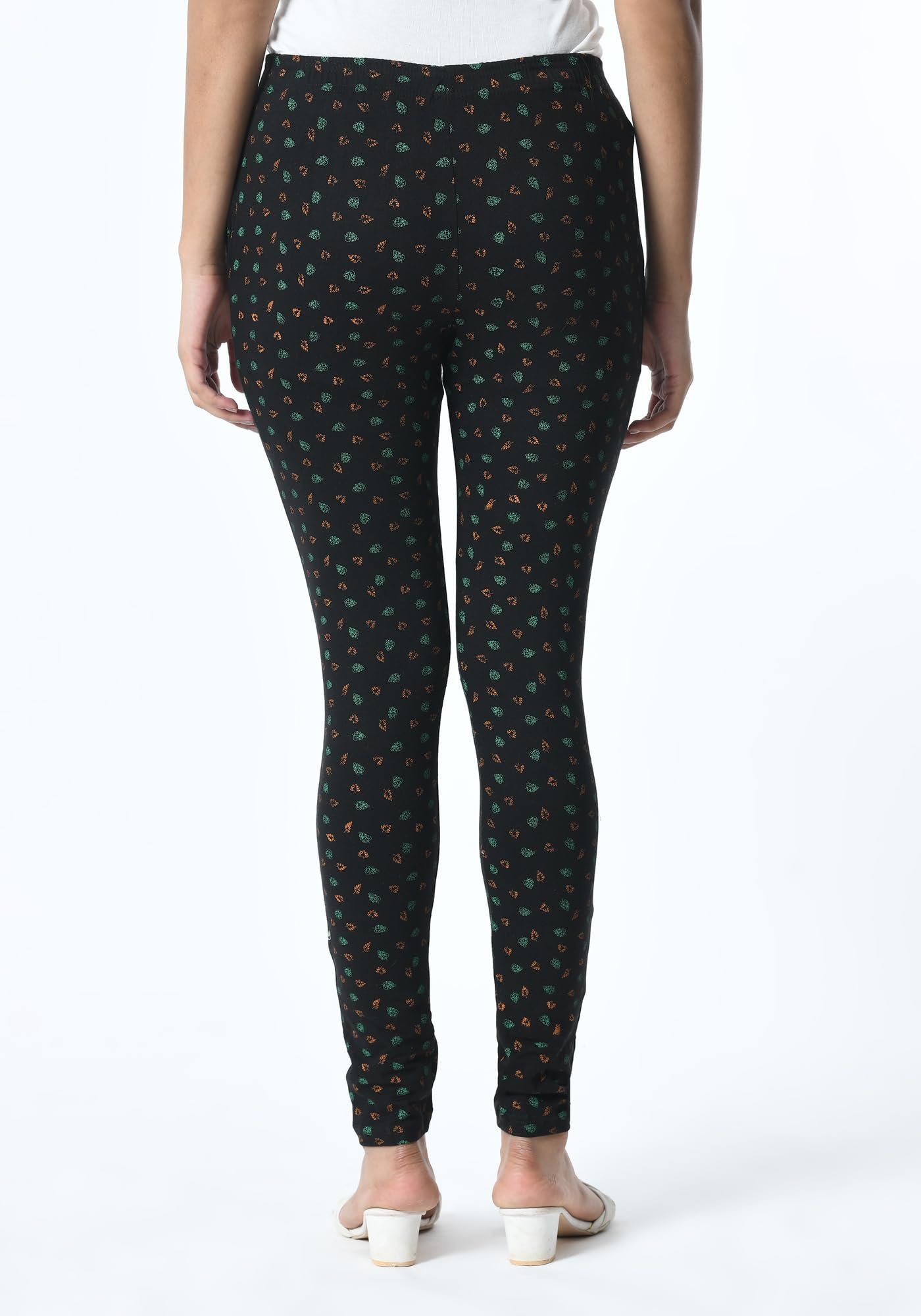 Women Cotton Printed Slim Side Pocket Leggings Pants (Pack of 3) Mustard,Bottle Green,Black2 - Image 5