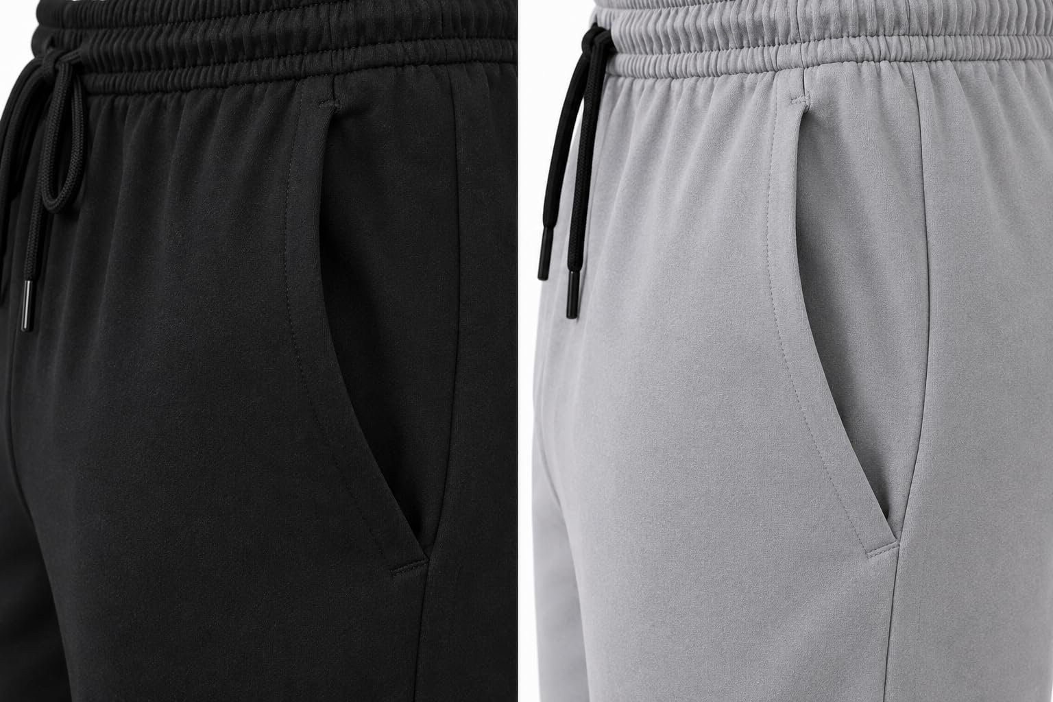 Item Name: Men's Athletic Shorts with Drawstring, Pack of 2, Black & Grey - Image 4