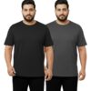 West Gate Clothing Plus Size T-Shirt for Men | Cotton Mens Tshirt 2XL,3XL,4XL,5XL,6XL,7XL,8XL | Travel,Gym T-Shirt | Solid Tshirts | Combo Pack of 2