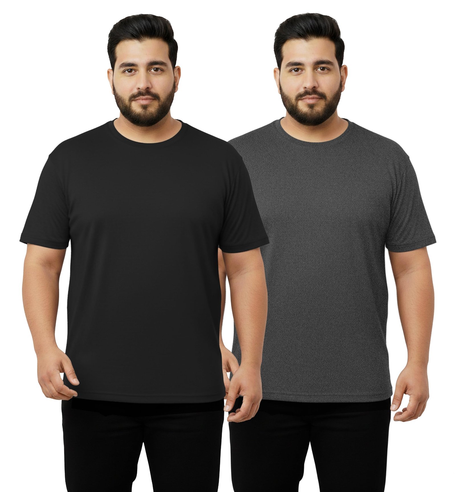 West Gate Clothing Plus Size T-Shirt for Men | Cotton Mens Tshirt 2XL,3XL,4XL,5XL,6XL,7XL,8XL | Travel,Gym T-Shirt | Solid Tshirts | Combo Pack of 2