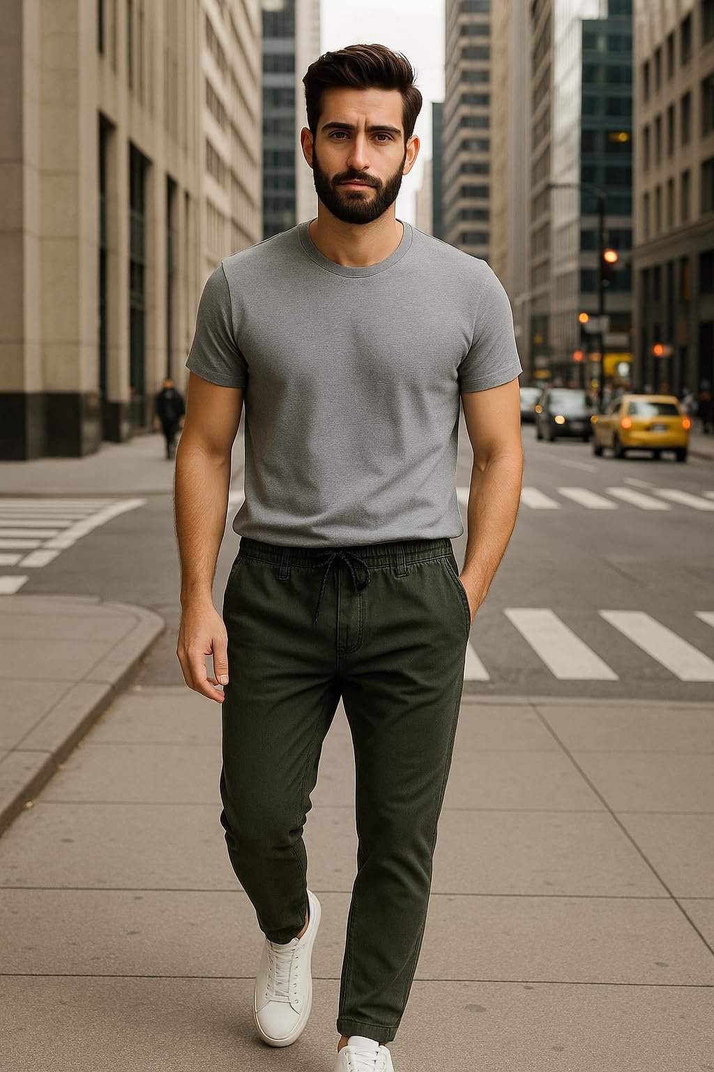 Hirrux Men Regular Fit Solid Denim Track Pants (in, Alpha, XL, Regular, Dark Green) - Image 5