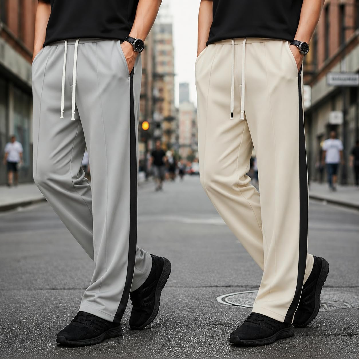 Men’s Cotton Track Pants Pack of 2 | Regular Fit Comfortable Sports & Casual Lower for Gym, Running & Daily Wear-BMJ-90 - Image 2