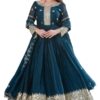 Women Noha Crush Silk Anarkali Gown with Dupatta | Embroidery Codding and Sequins Work Ethnic Outfit | Fully Stitched