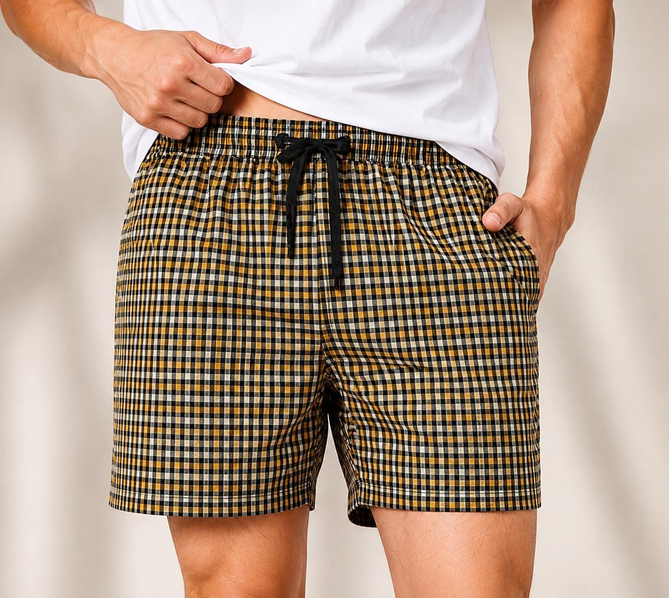 Men's Checkered Cotton Printed Boxer Shorts Combo Pack of 3 | Side Pocket | Casual Wear, Night Wear, Gym Wear, Beach Wear, Daily Use Boxers (in, Alpha, XL, Regular, Multicolor) - Image 4
