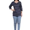 Masiullah stor Women's Short Kurti Tops for Jeans | Stylish Rayon Kurta for Girls | Trendy Ethnic Short Kurta for Daily & Office Wear PR12 Black