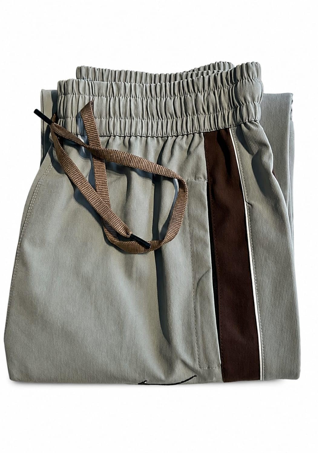 Men's Cotton Track Pants | Full Length Sports Lower with Side Stripe | Elastic Waist with Drawstring | Olive Green | Sizes 2XL