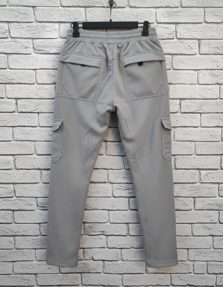 Heavy Toko Twill Unisex 6 Pocket Cargo Track Pant, Light Grey, Drawstring Waist L-5XL - Image 8