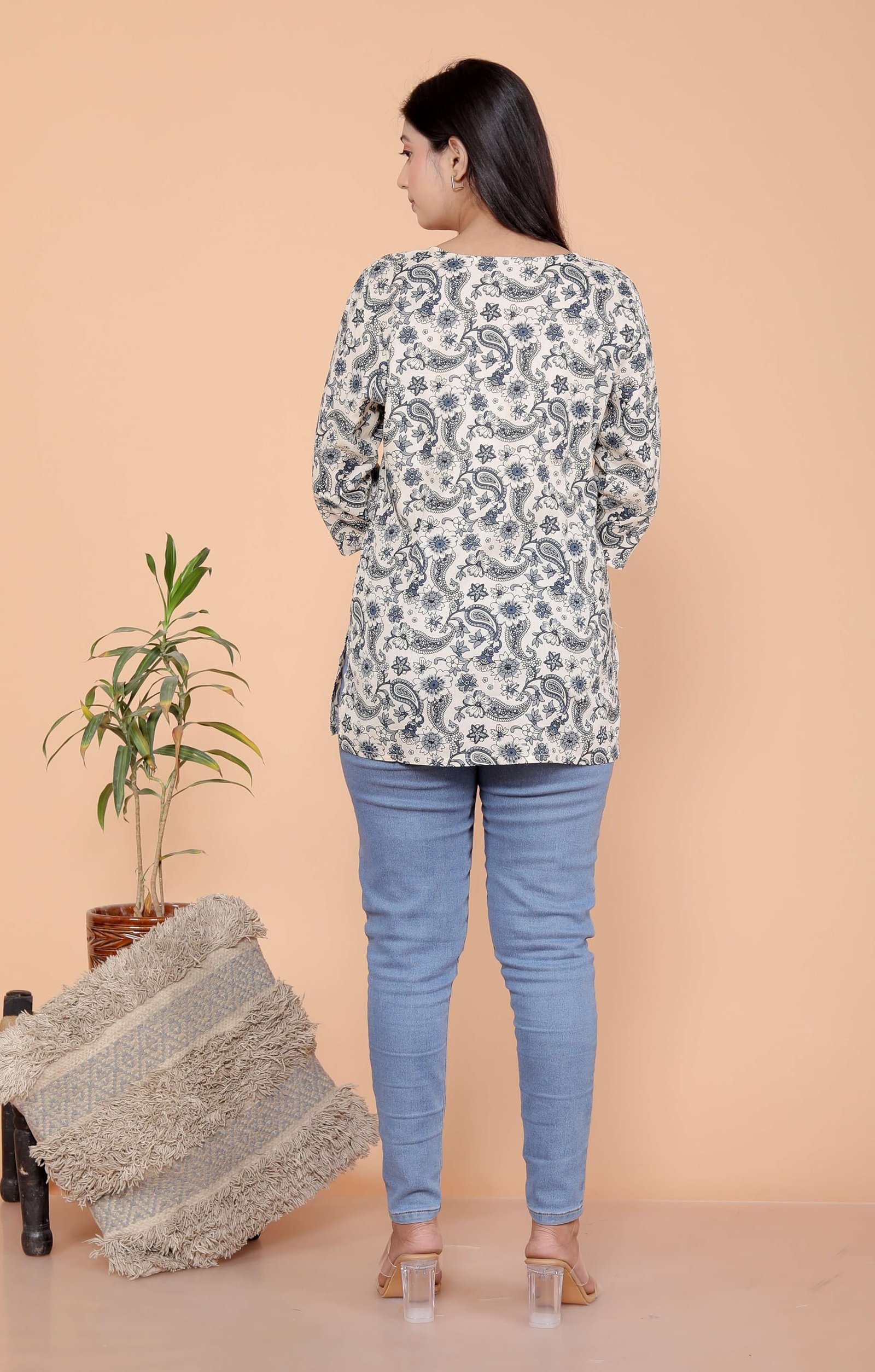 Masiullah stor Women's Short Kurti Tops for Jeans | Stylish Rayon Kurta for Girls | Trendy Ethnic Short Kurta for Daily & Office Wear PR20 - Image 2