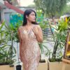 Rashmi Girls Collection Regal Elegance Peach Sequin Bodycon Gown - Royal Dress