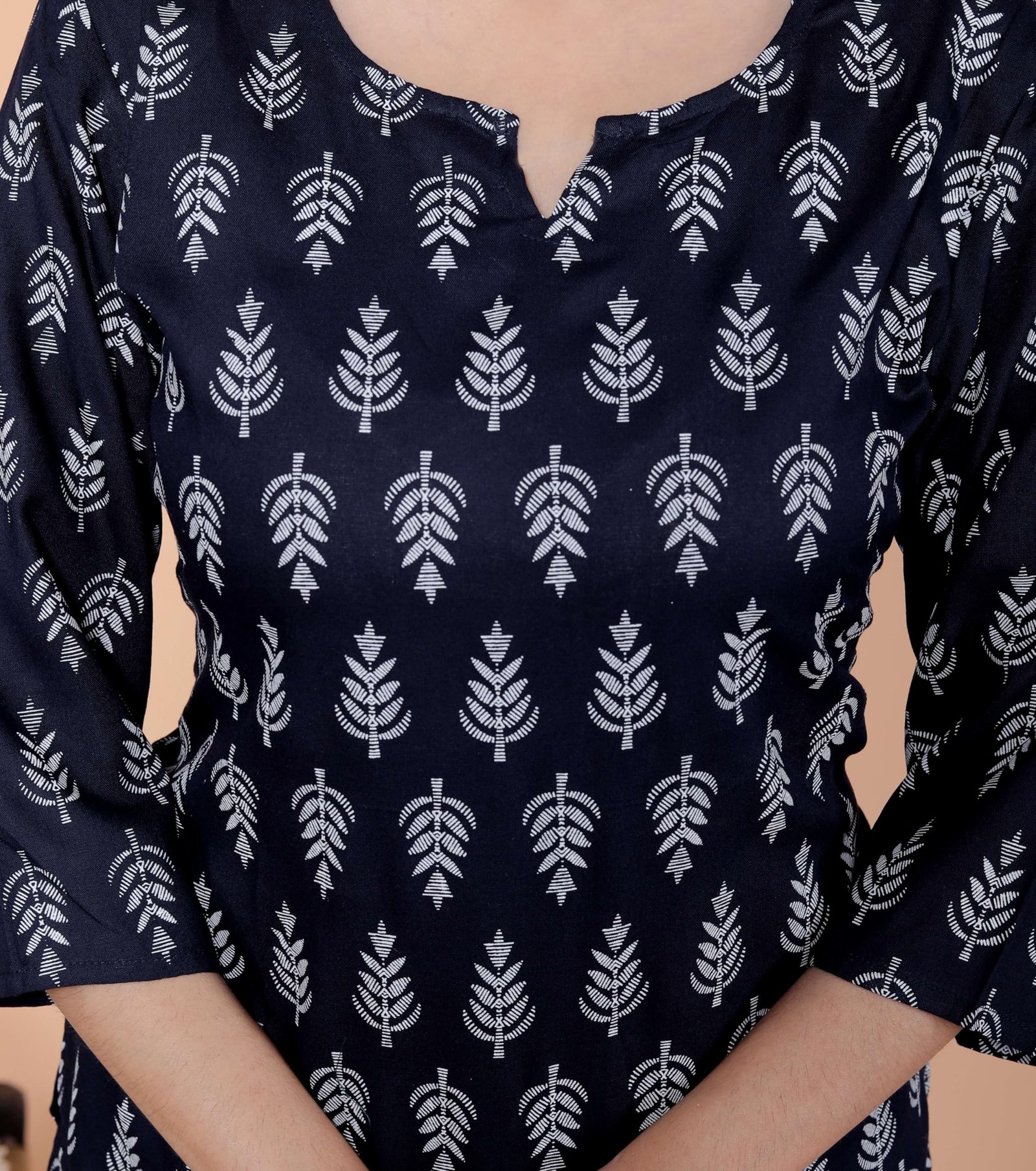 Masiullah stor Women's Short Kurti Tops for Jeans | Stylish Rayon Kurta for Girls | Trendy Ethnic Short Kurta for Daily & Office Wear PR12 Black - Image 6